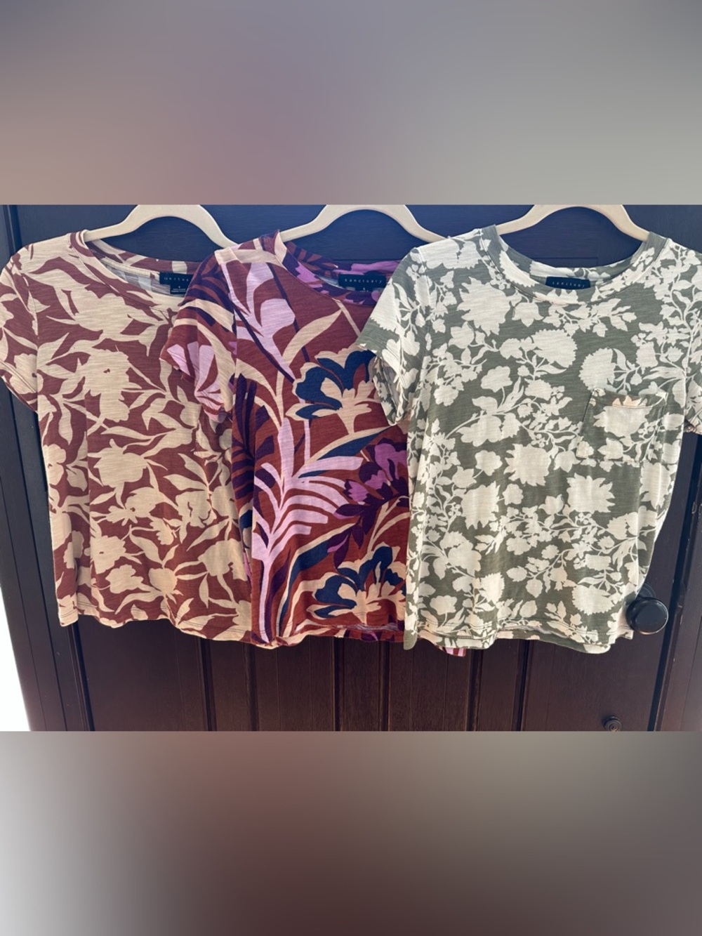 Set of 3 Sanctuary Floral Women’s Tshirts, Size Small